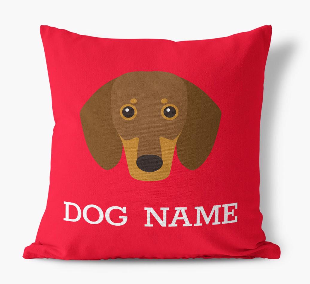 {dogsName}'s Icon: Personalized {breedFullName} Canvas Pillow
