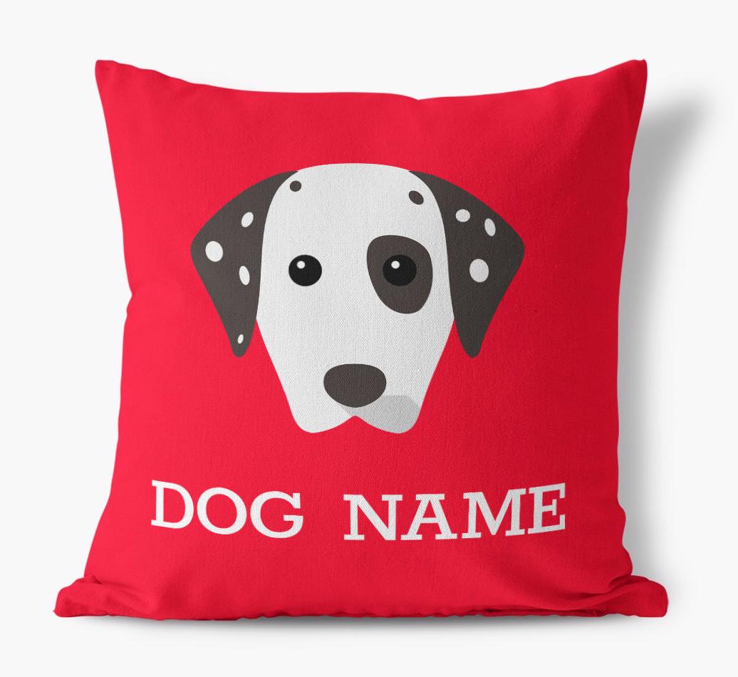 {dogsName}'s Icon: Personalized {breedFullName} Canvas Pillow