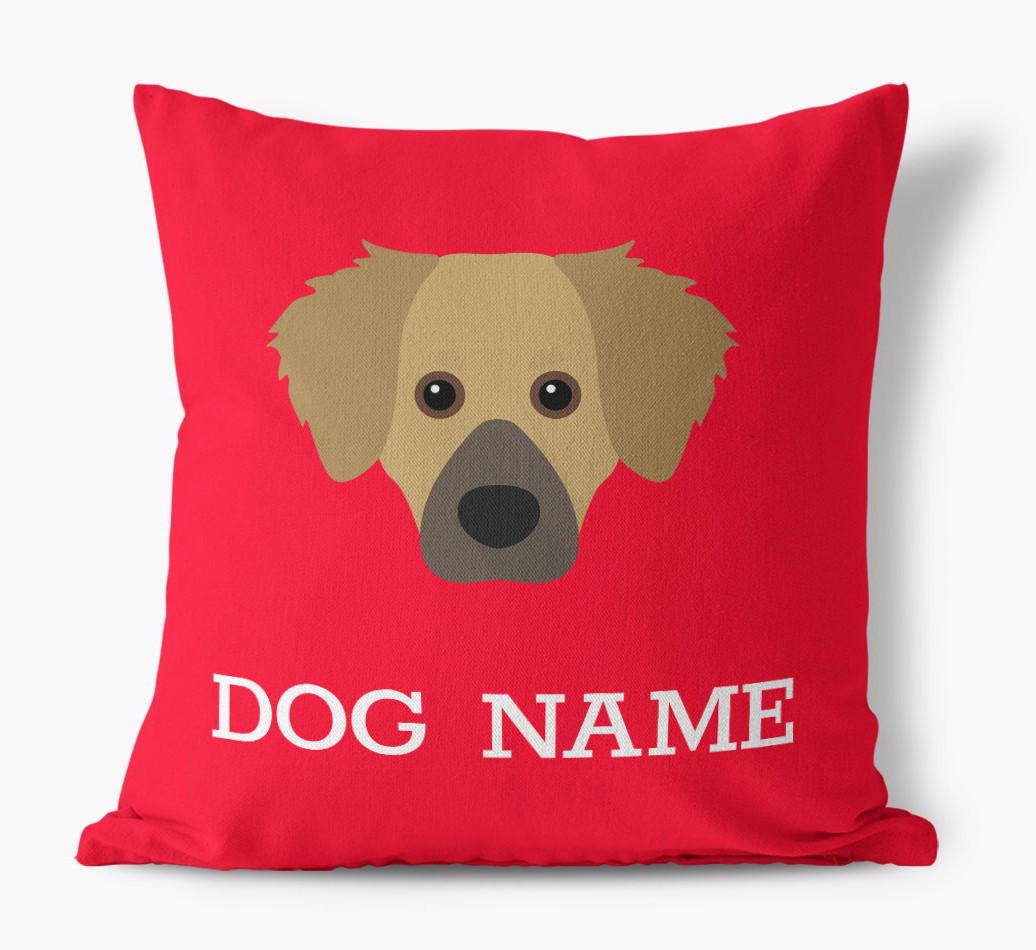 {dogsName}'s Icon: Personalized {breedFullName} Canvas Pillow