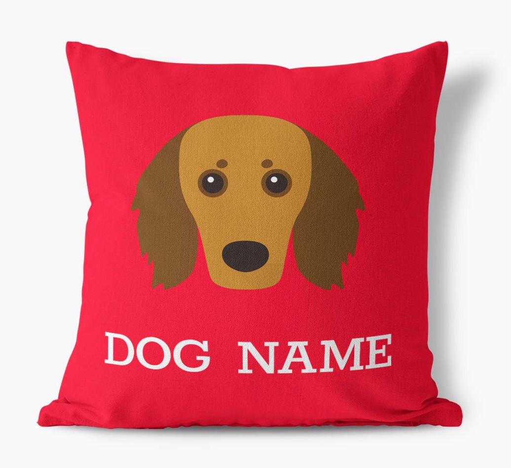 {dogsName}'s Icon: Personalized {breedFullName} Canvas Pillow