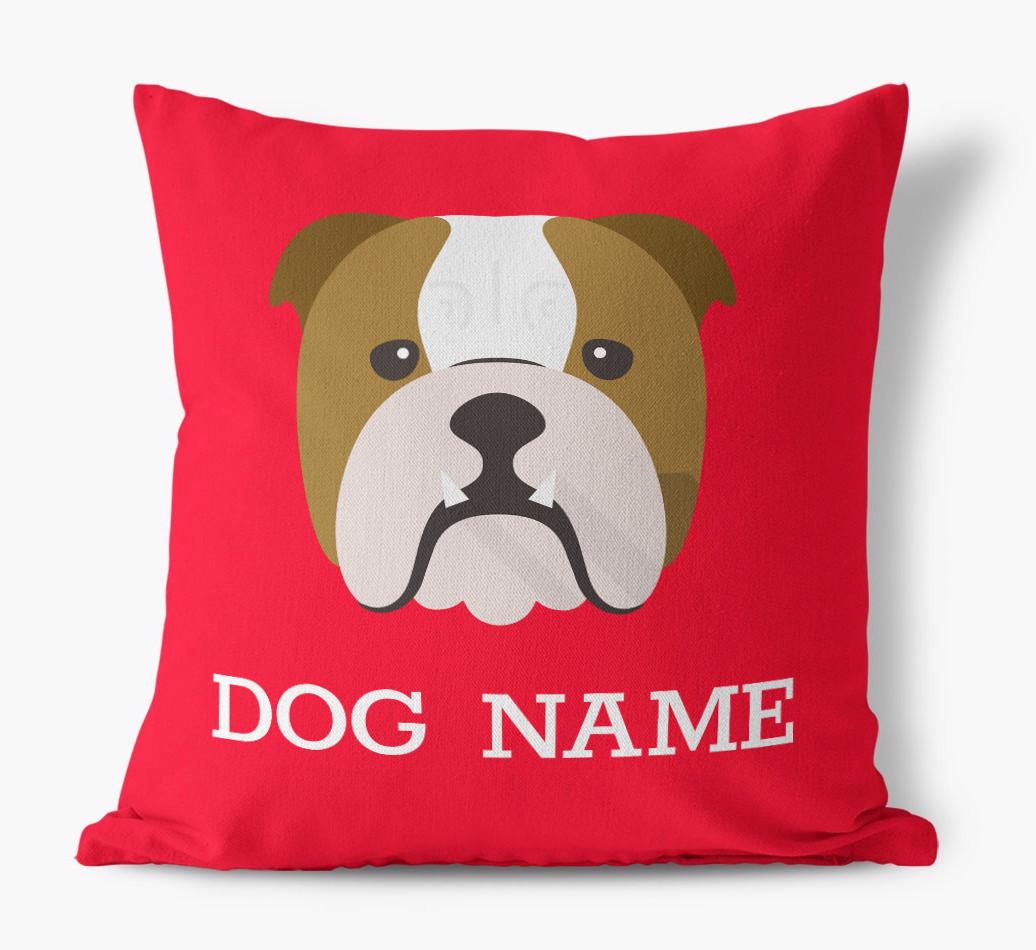 {dogsName}'s Icon: Personalized {breedFullName} Canvas Pillow