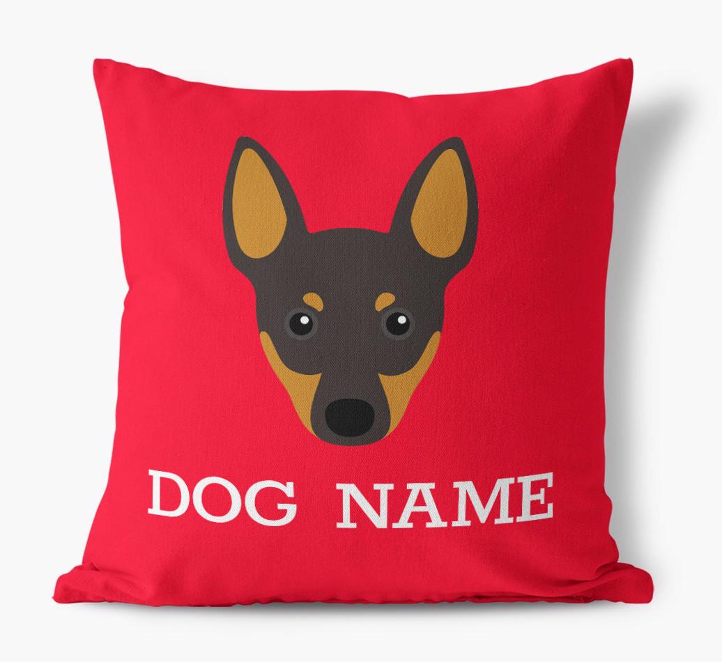 {dogsName}'s Icon: Personalized {breedFullName} Canvas Pillow