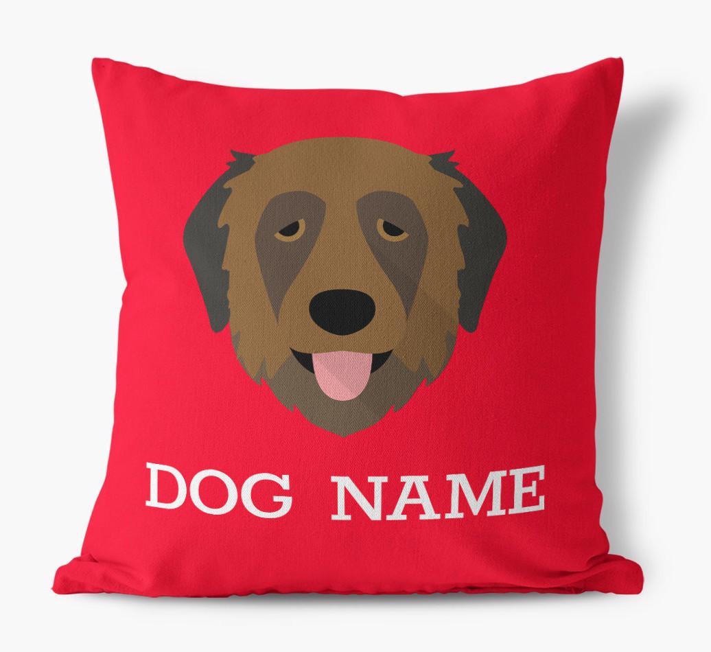 {dogsName}'s Icon: Personalized {breedFullName} Canvas Pillow