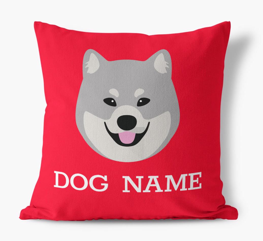{dogsName}'s Icon: Personalized {breedFullName} Canvas Pillow