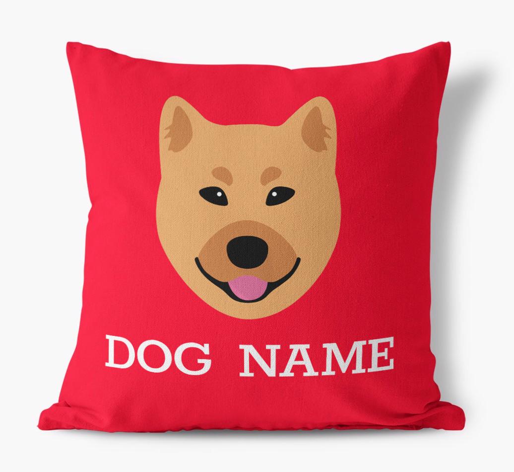 {dogsName}'s Icon: Personalized {breedFullName} Canvas Pillow