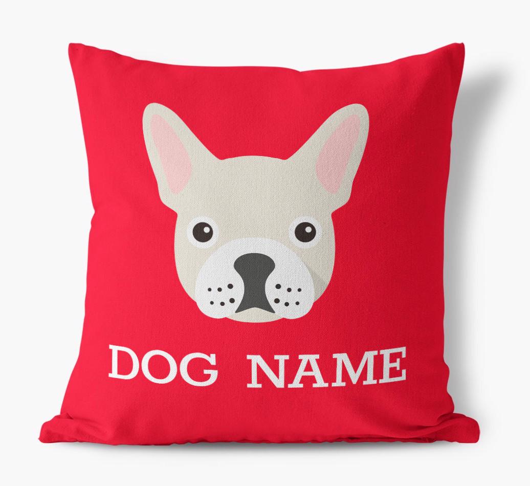 {dogsName}'s Icon: Personalised {breedFullName} Canvas Cushion