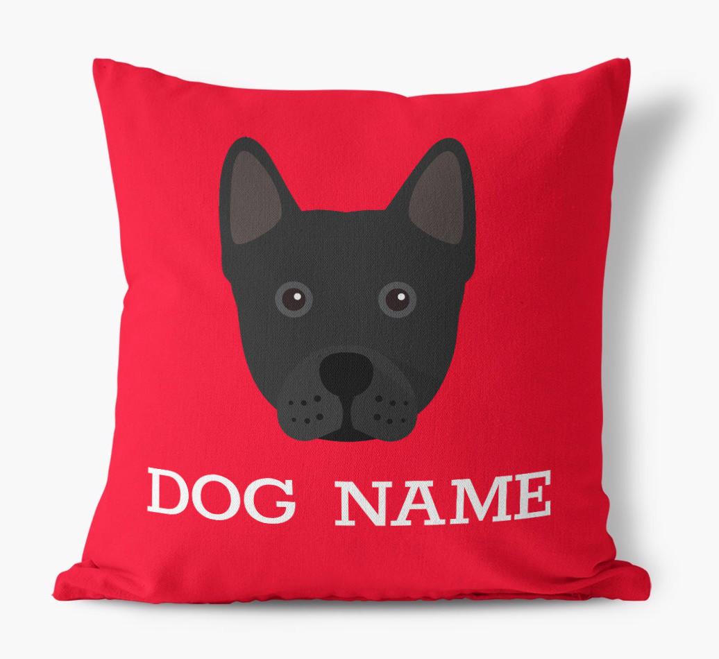 {dogsName}'s Icon: Personalized {breedFullName} Canvas Pillow