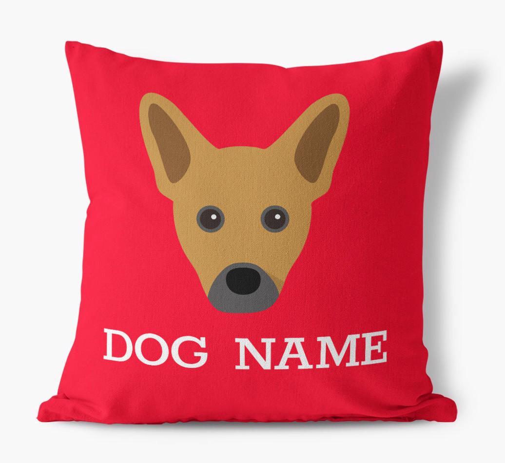 {dogsName}'s Icon: Personalized {breedFullName} Canvas Pillow