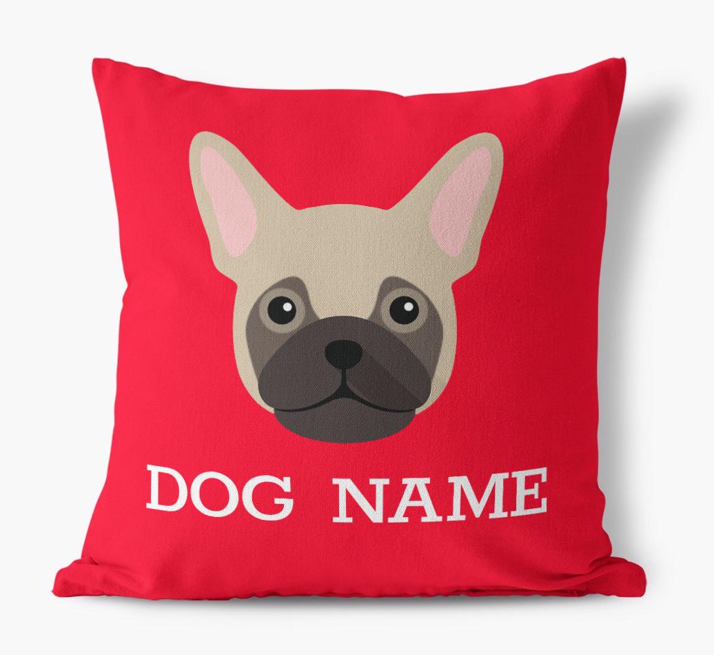 {dogsName}'s Icon: Personalized {breedFullName} Canvas Pillow