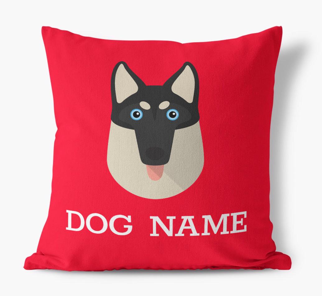 {dogsName}'s Icon: Personalized {breedFullName} Canvas Pillow