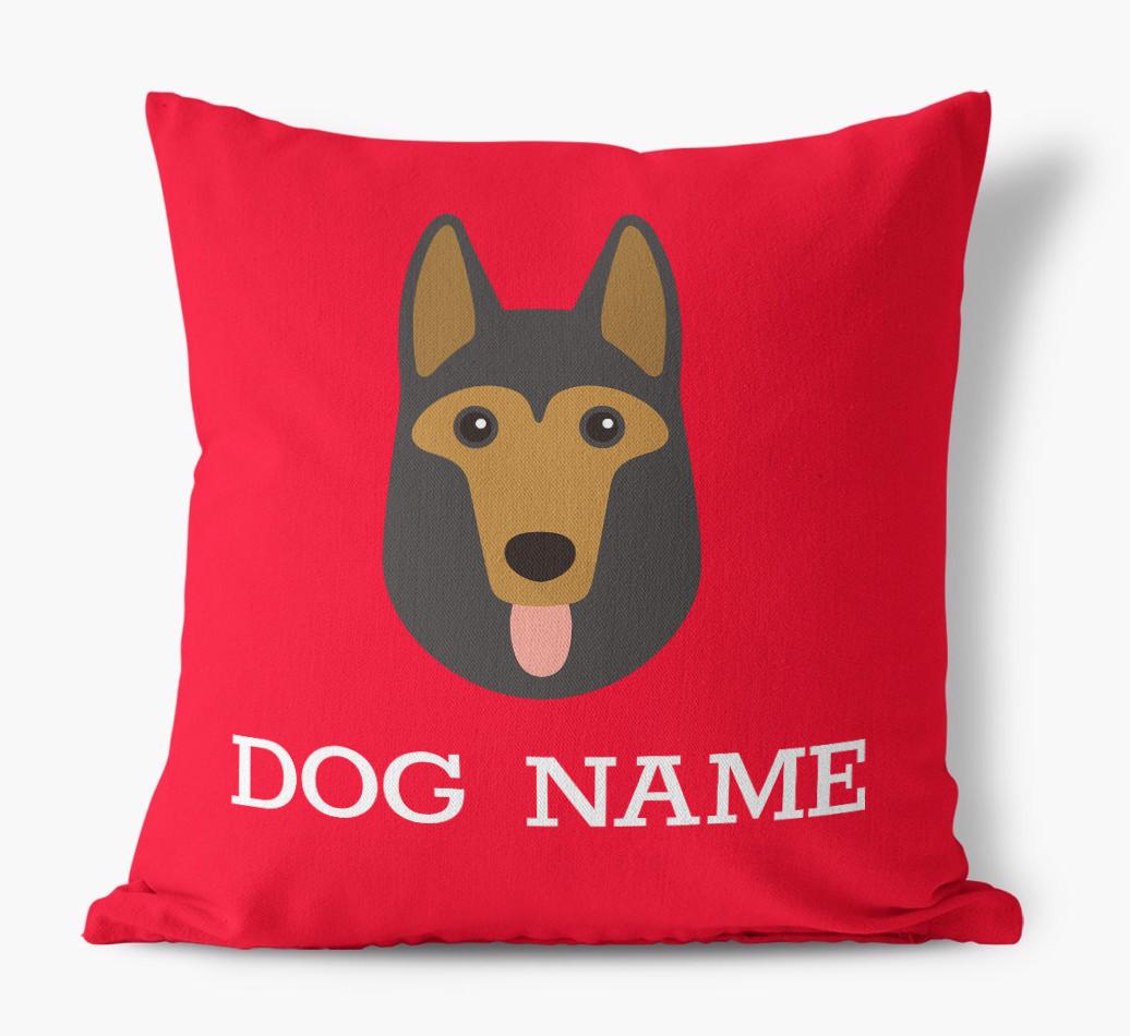{dogsName}'s Icon: Personalized {breedFullName} Canvas Pillow