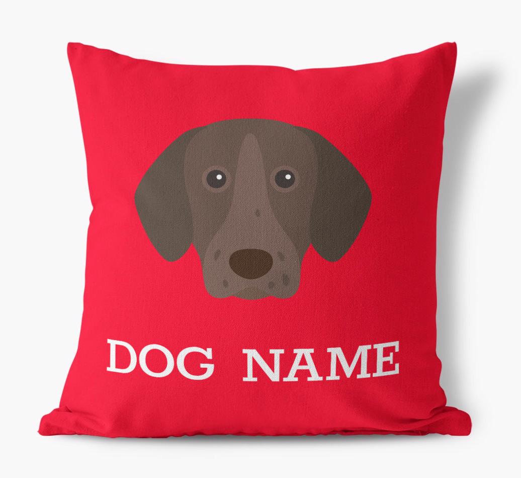{dogsName}'s Icon: Personalized {breedFullName} Canvas Pillow