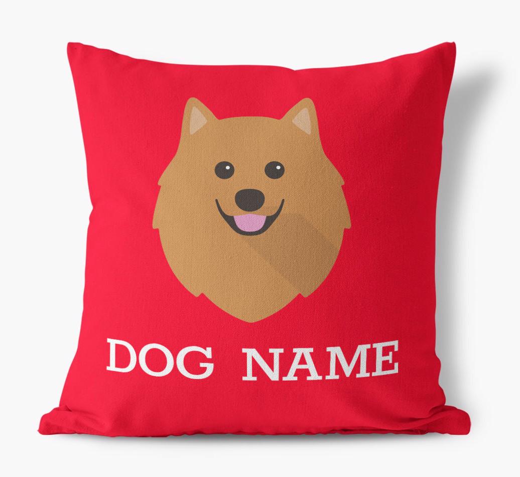 {dogsName}'s Icon: Personalized {breedFullName} Canvas Pillow