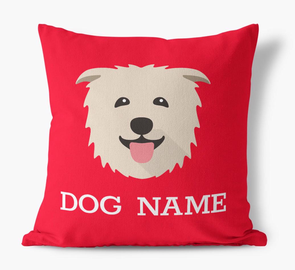 {dogsName}'s Icon: Personalized {breedFullName} Canvas Pillow
