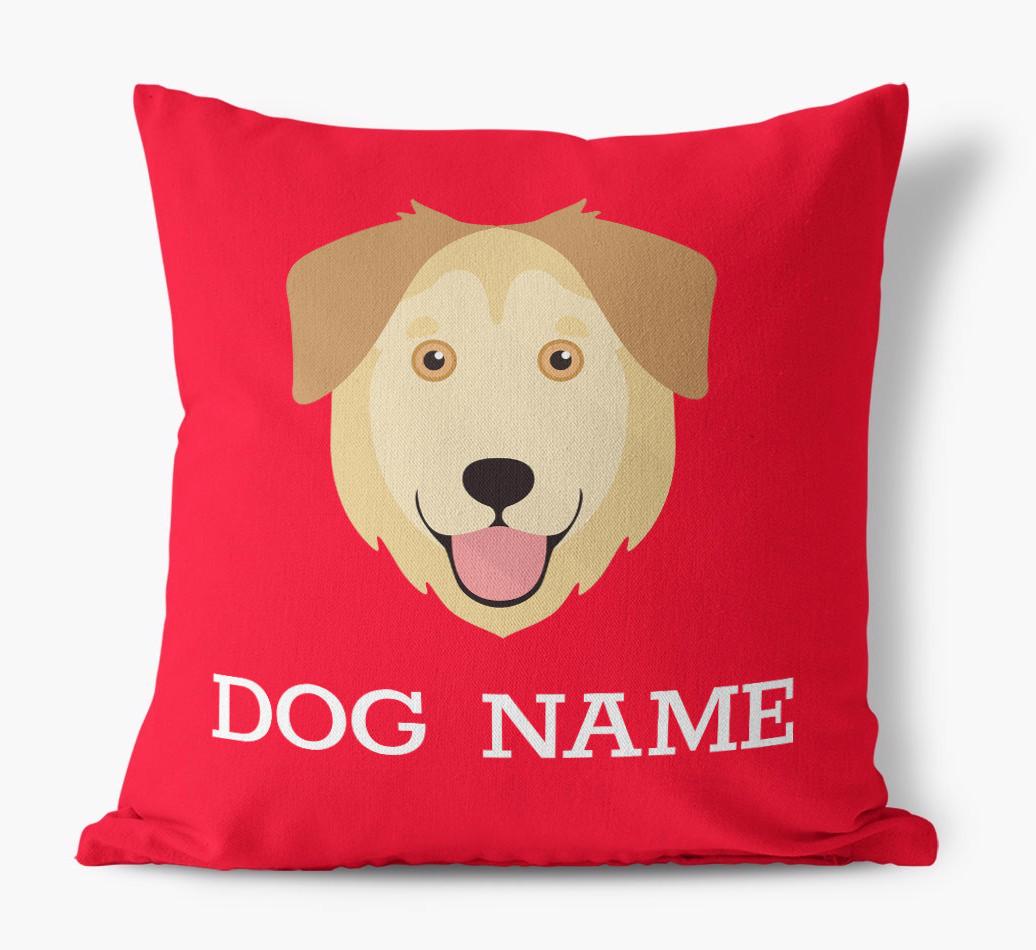 {dogsName}'s Icon: Personalized {breedFullName} Canvas Pillow