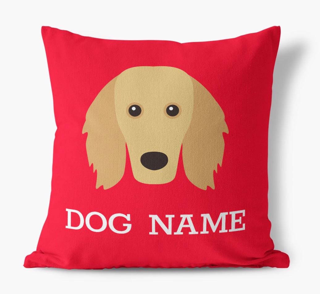 {dogsName}'s Icon: Personalized {breedFullName} Canvas Pillow