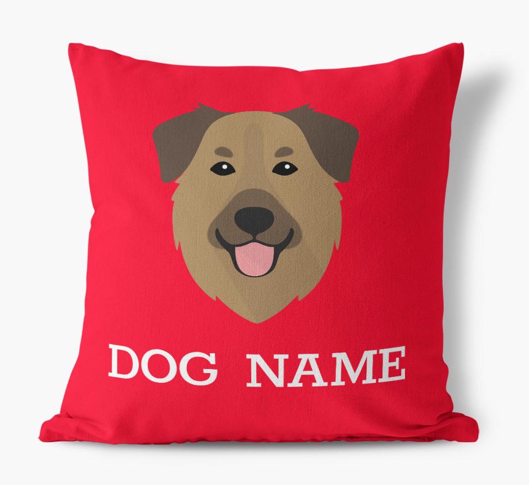 {dogsName}'s Icon: Personalized {breedFullName} Canvas Pillow