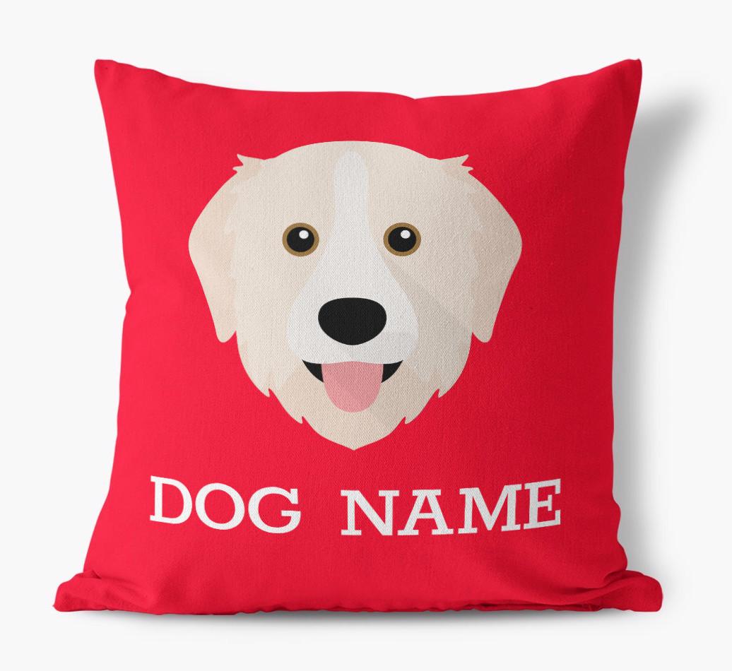 {dogsName}'s Icon: Personalized {breedFullName} Canvas Pillow
