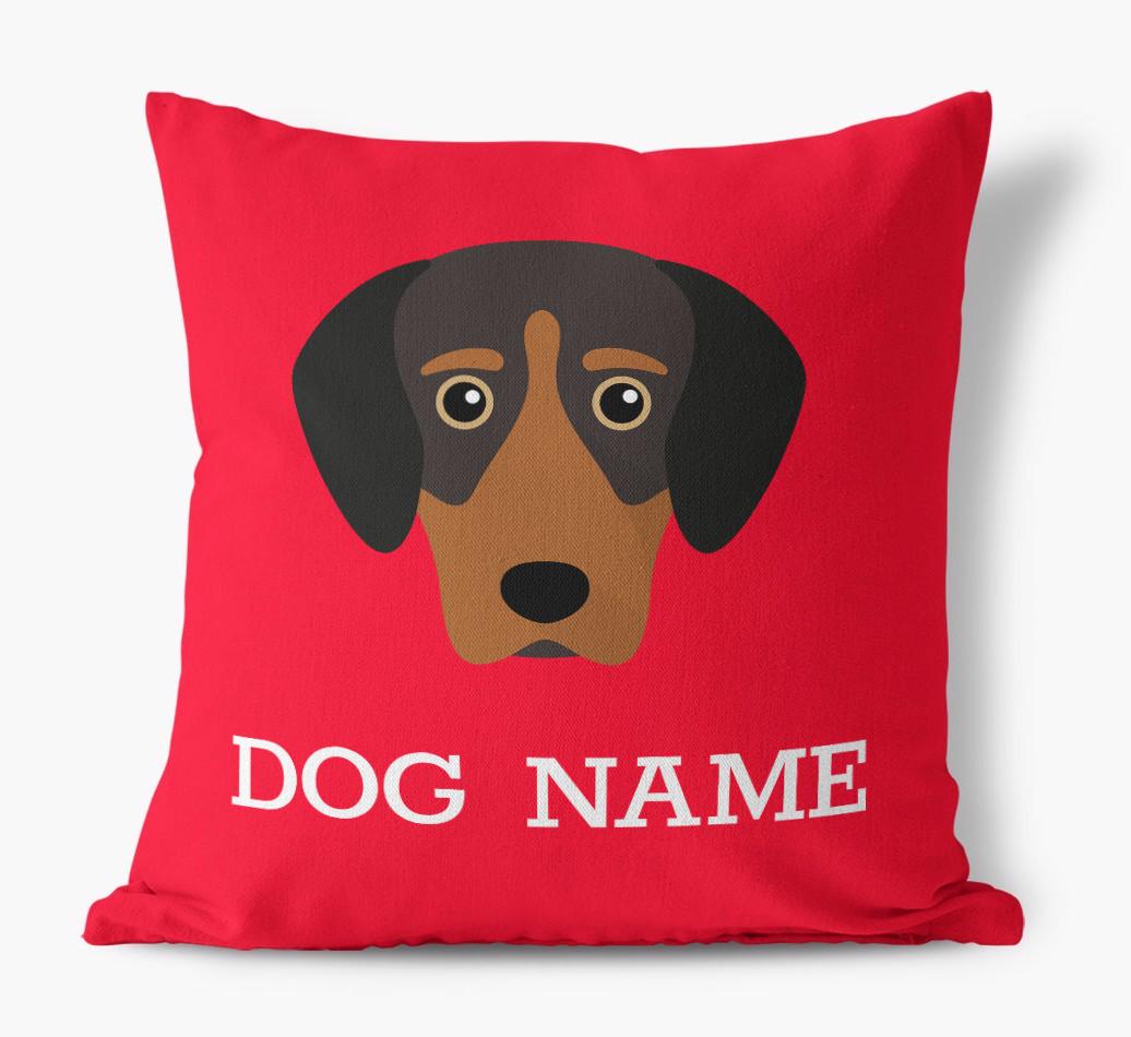 {dogsName}'s Icon: Personalized {breedFullName} Canvas Pillow