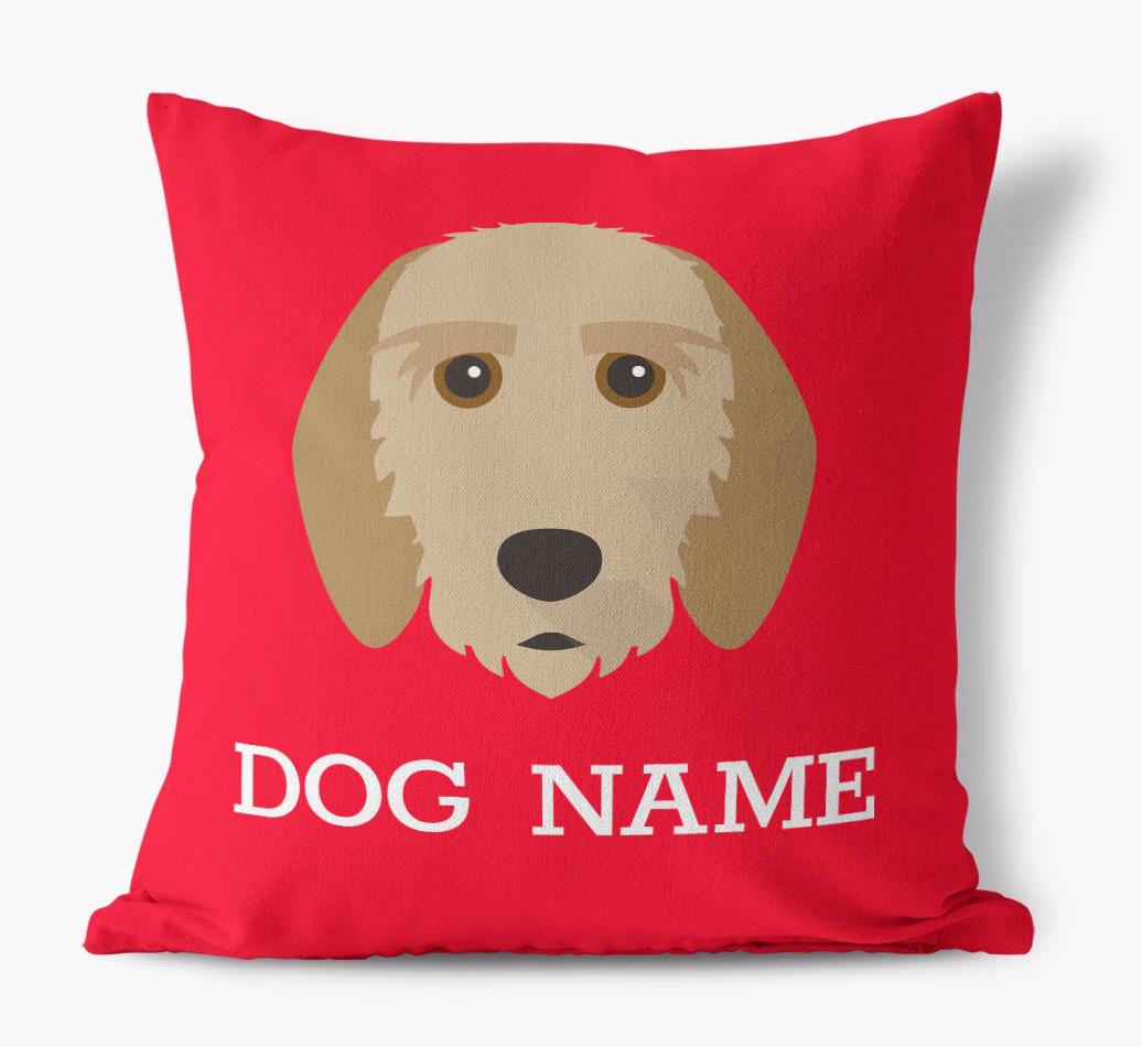 {dogsName}'s Icon: Personalized {breedFullName} Canvas Pillow