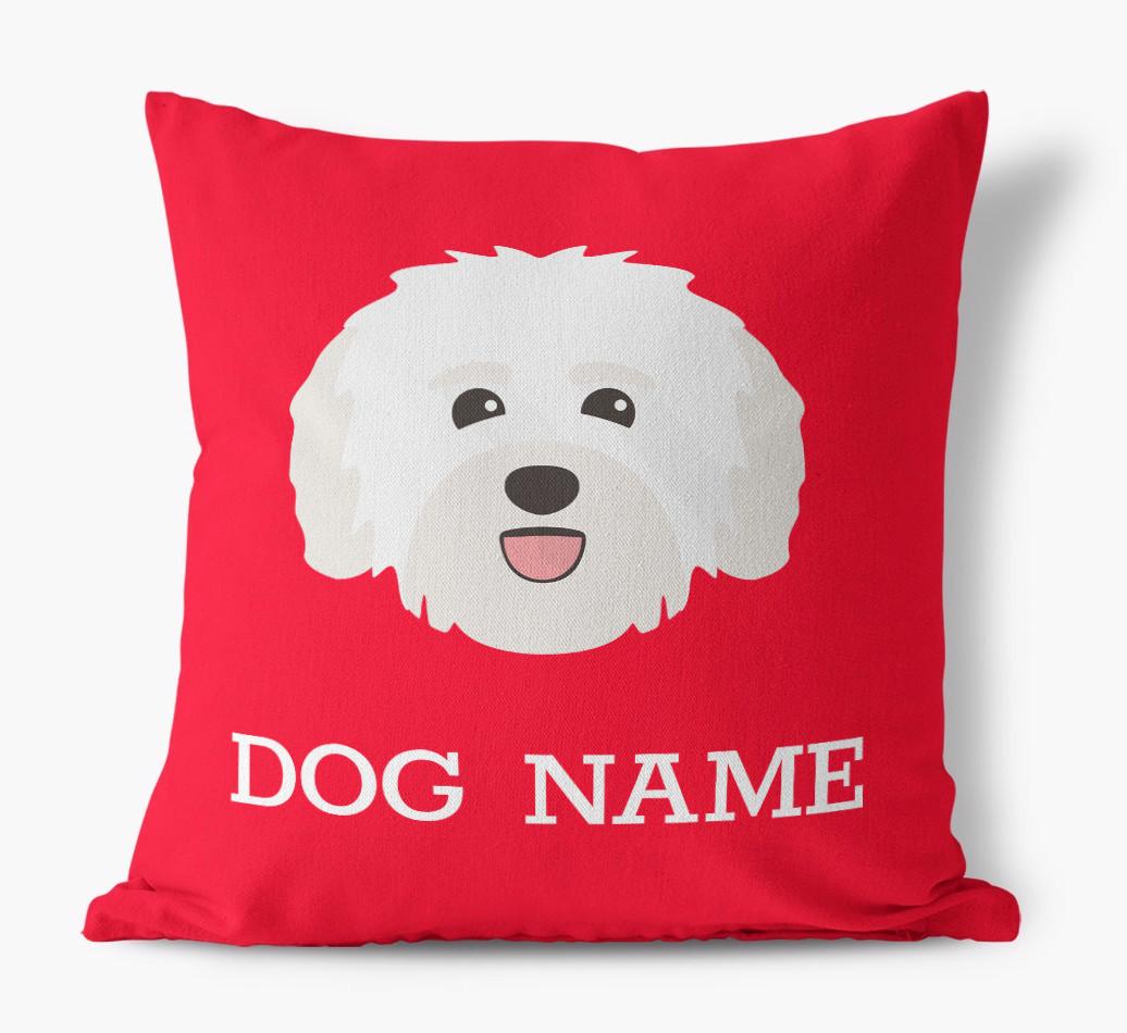 {dogsName}'s Icon: Personalized {breedFullName} Canvas Pillow