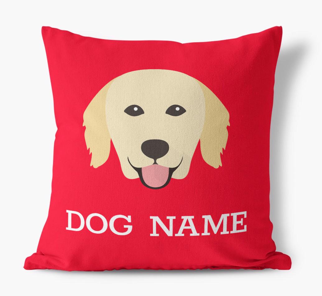 {dogsName}'s Icon: Personalized {breedFullName} Canvas Pillow