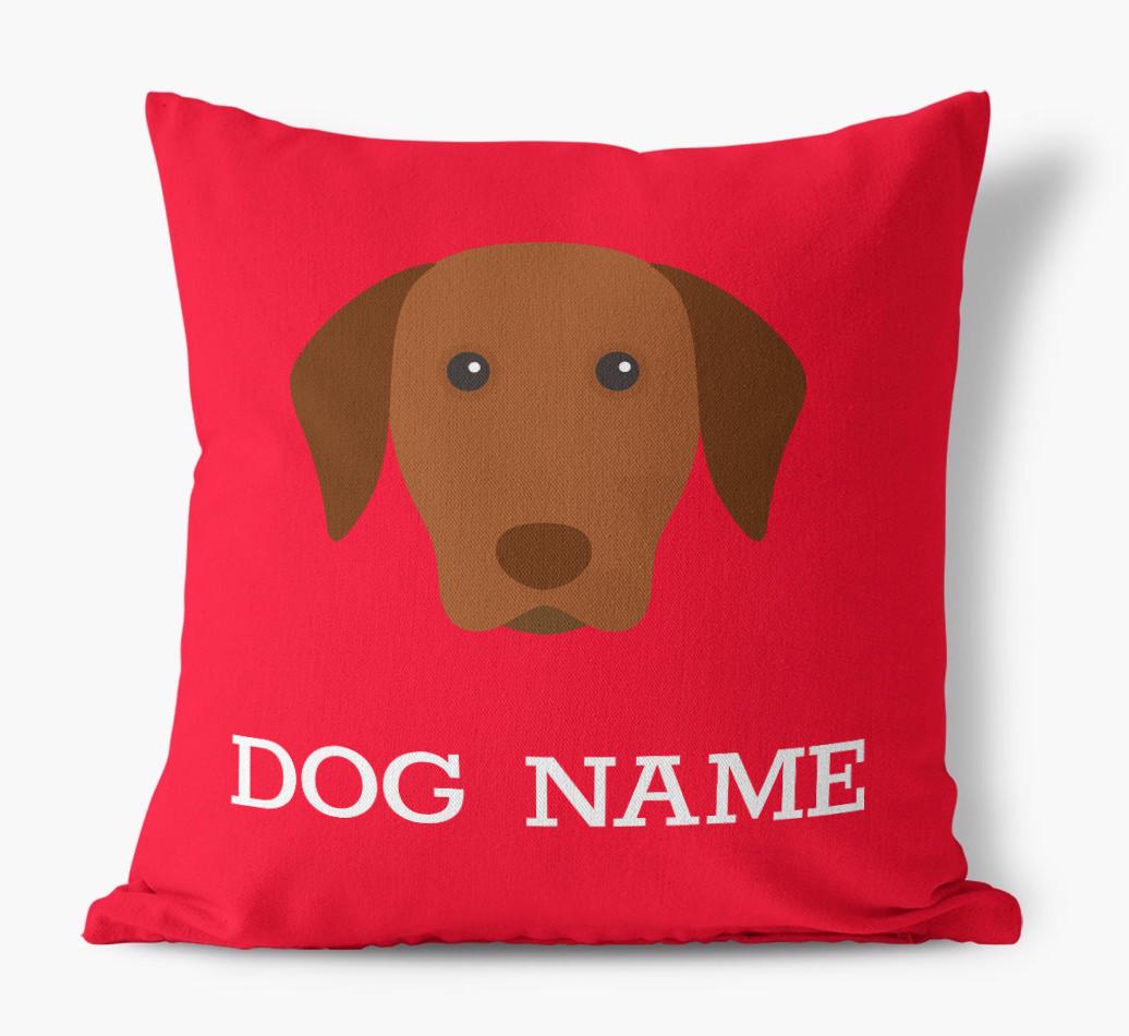 {dogsName}'s Icon: Personalised {breedFullName} Canvas Cushion