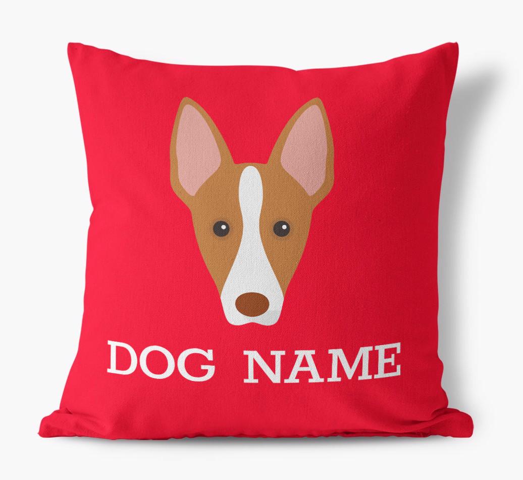 {dogsName}'s Icon: Personalized {breedFullName} Canvas Pillow