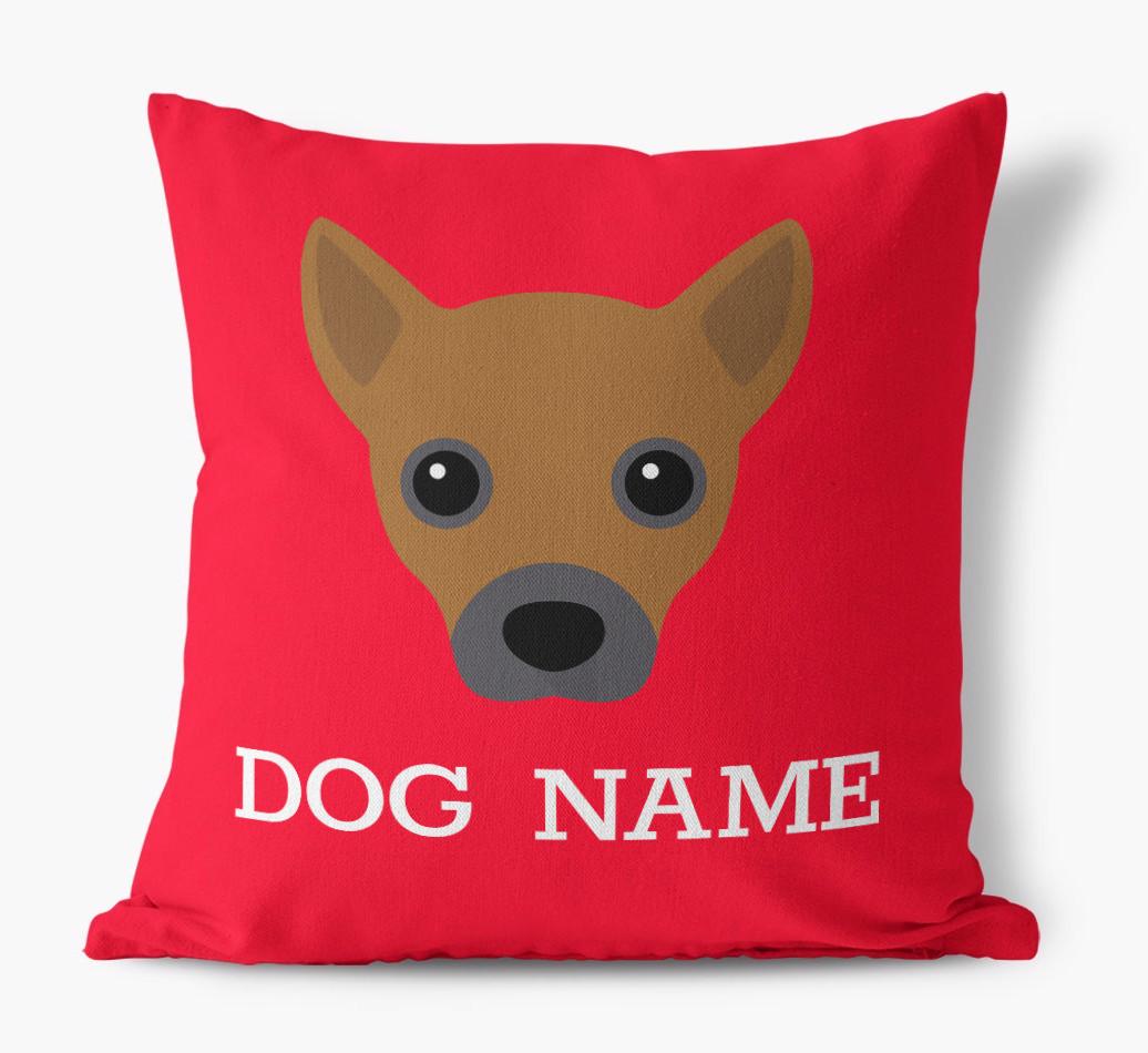 {dogsName}'s Icon: Personalized {breedFullName} Canvas Pillow