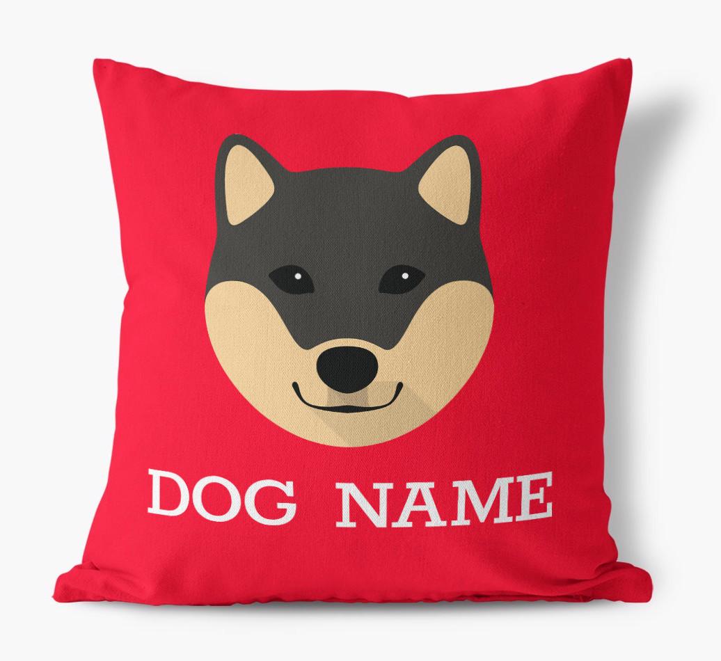 {dogsName}'s Icon: Personalized {breedFullName} Canvas Pillow