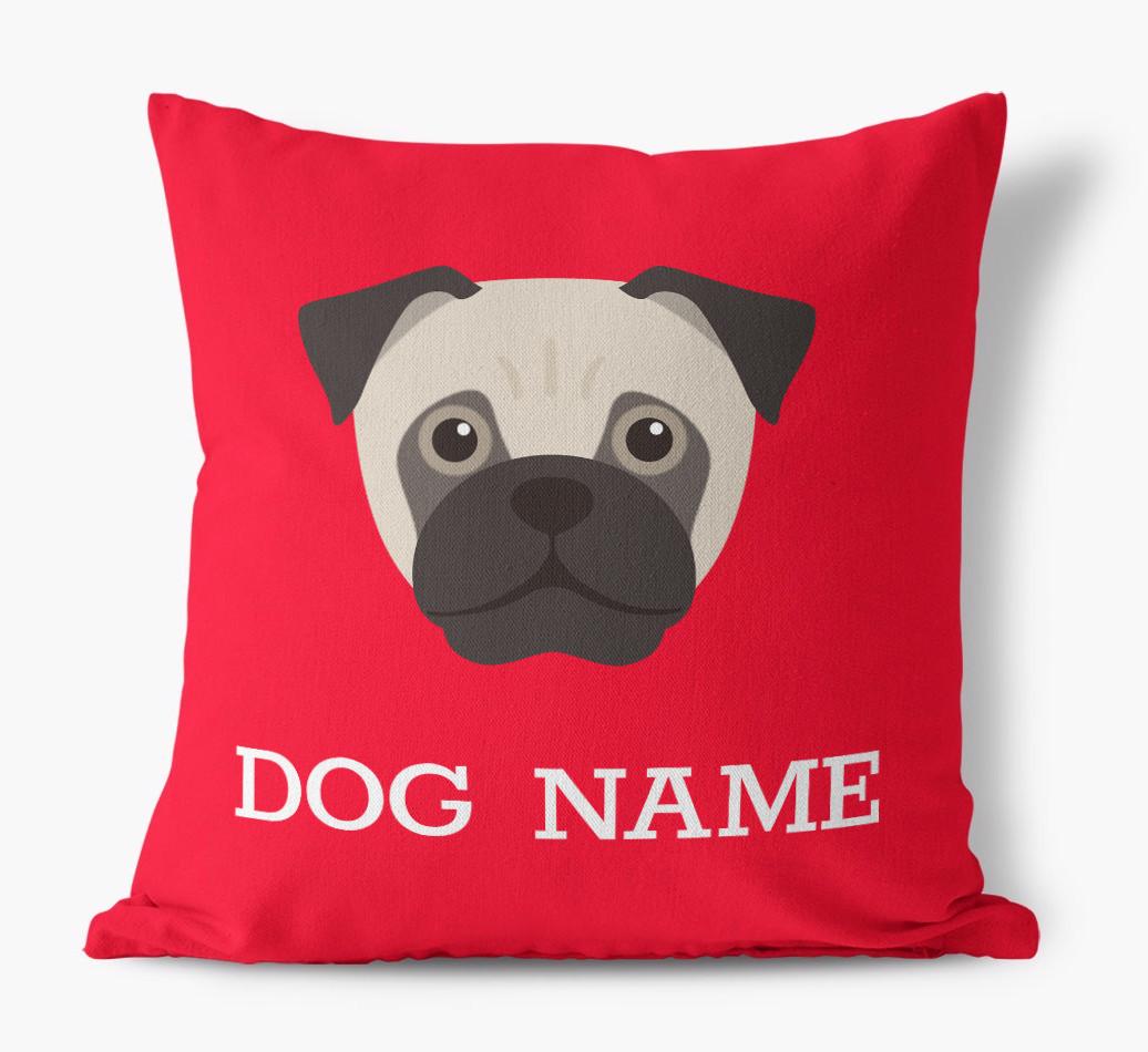 {dogsName}'s Icon: Personalized {breedFullName} Canvas Pillow