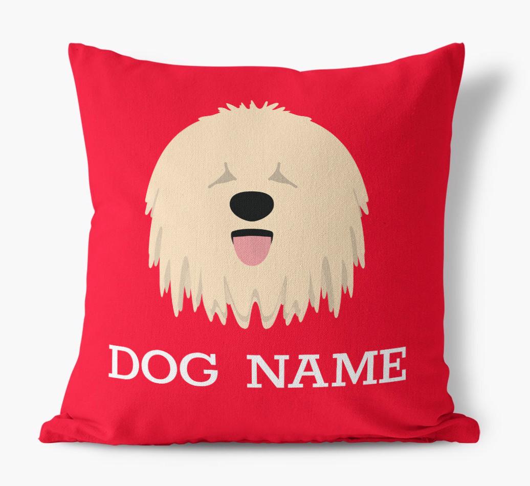 {dogsName}'s Icon: Personalized {breedFullName} Canvas Pillow