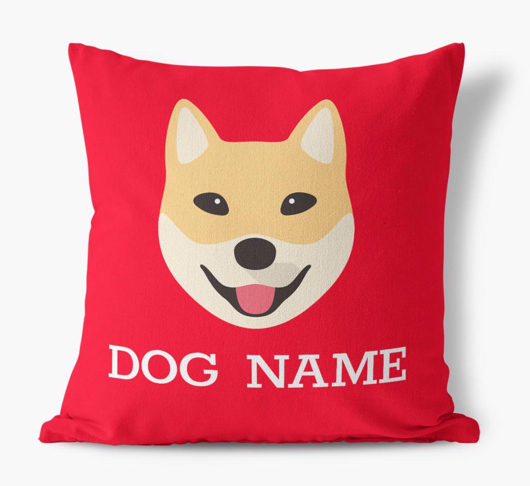 {dogsName}'s Icon: Personalized {breedFullName} Canvas Pillow
