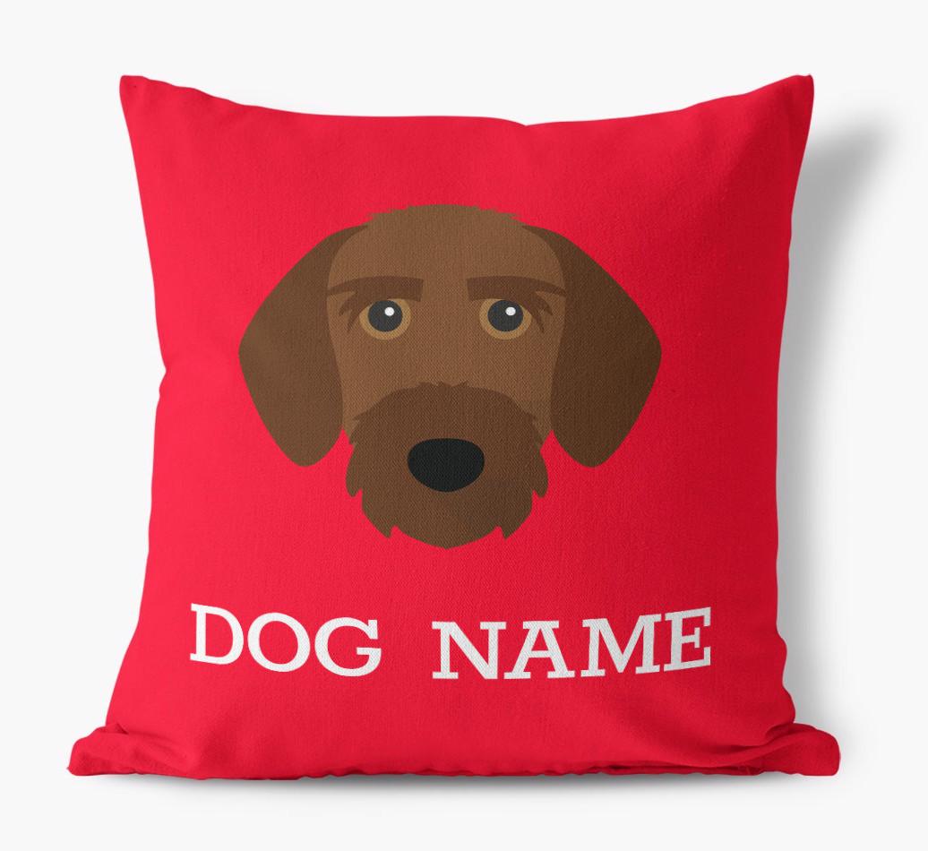 {dogsName}'s Icon: Personalized {breedFullName} Canvas Pillow