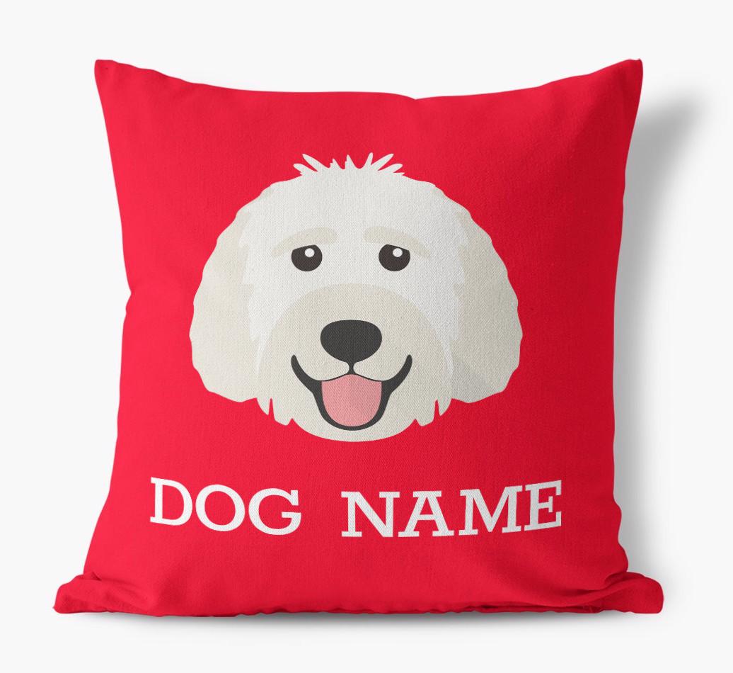 {dogsName}'s Icon: Personalized {breedFullName} Canvas Pillow