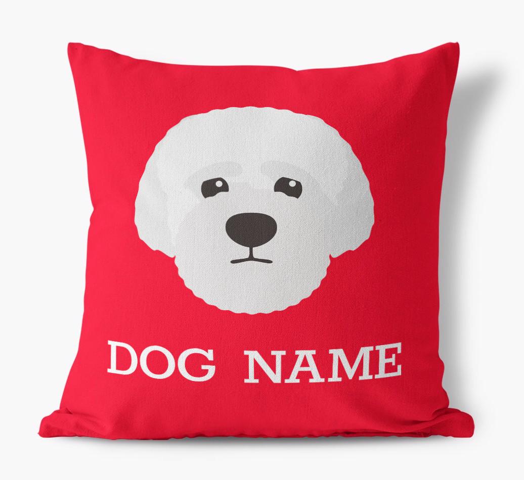 {dogsName}'s Icon: Personalized {breedFullName} Canvas Pillow