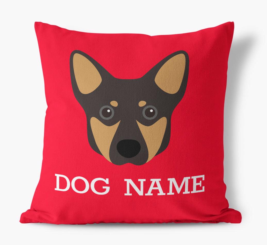 {dogsName}'s Icon: Personalized {breedFullName} Canvas Pillow