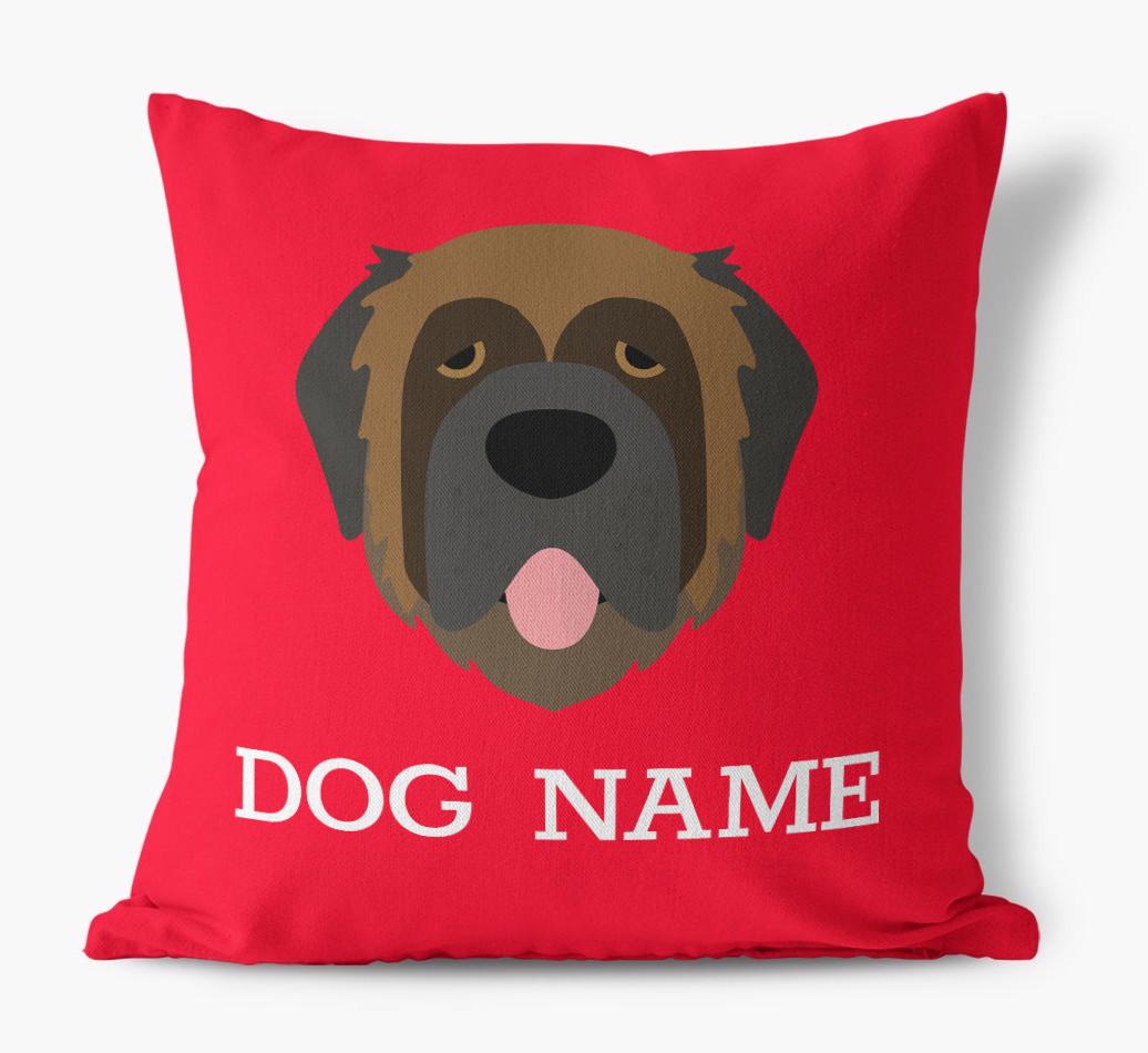 {dogsName}'s Icon: Personalized {breedFullName} Canvas Pillow