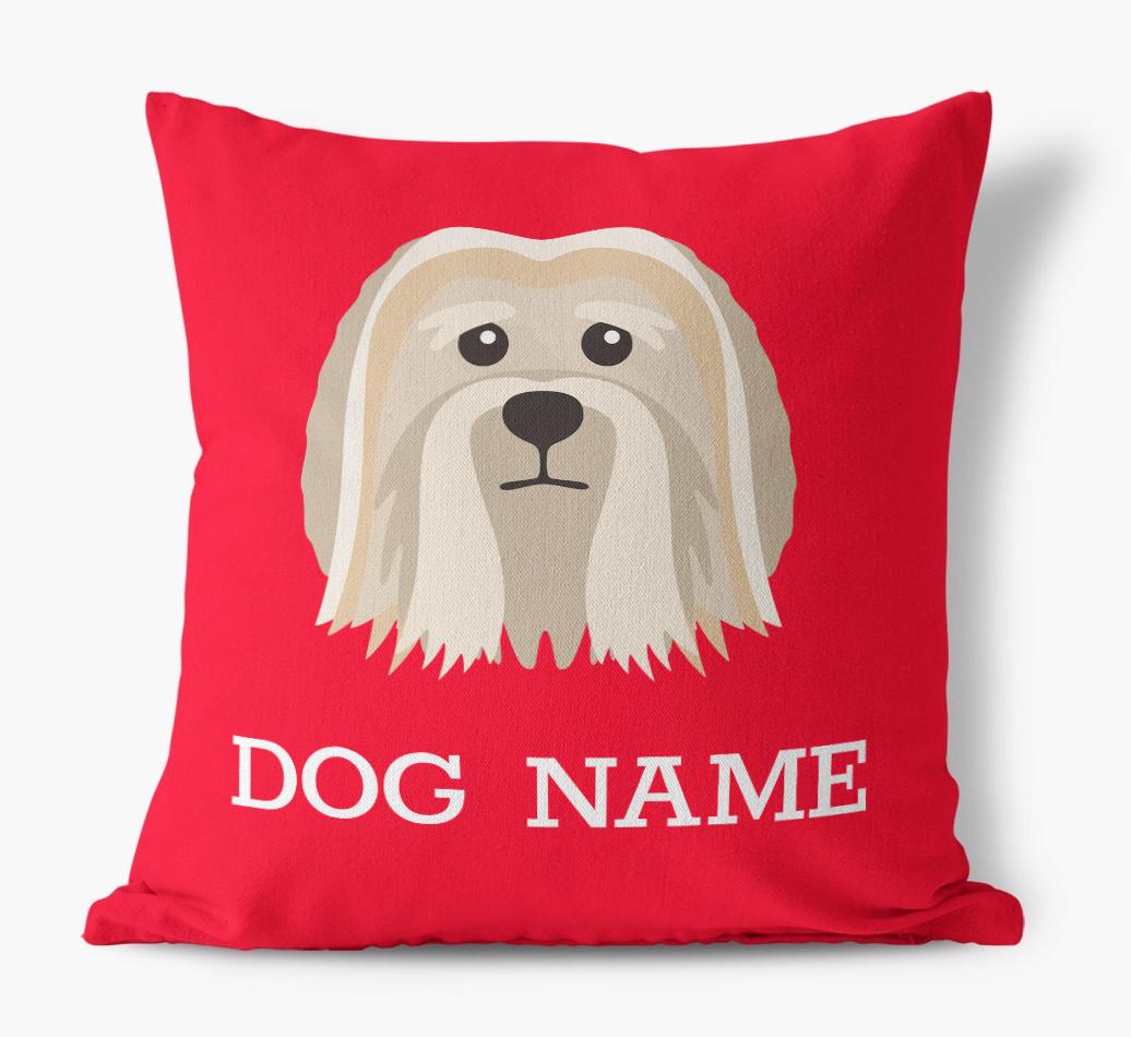 {dogsName}'s Icon: Personalized {breedFullName} Canvas Pillow