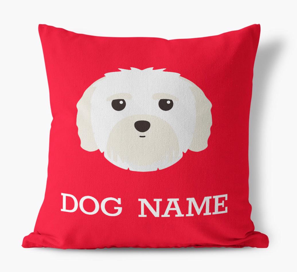 {dogsName}'s Icon: Personalized {breedFullName} Canvas Pillow
