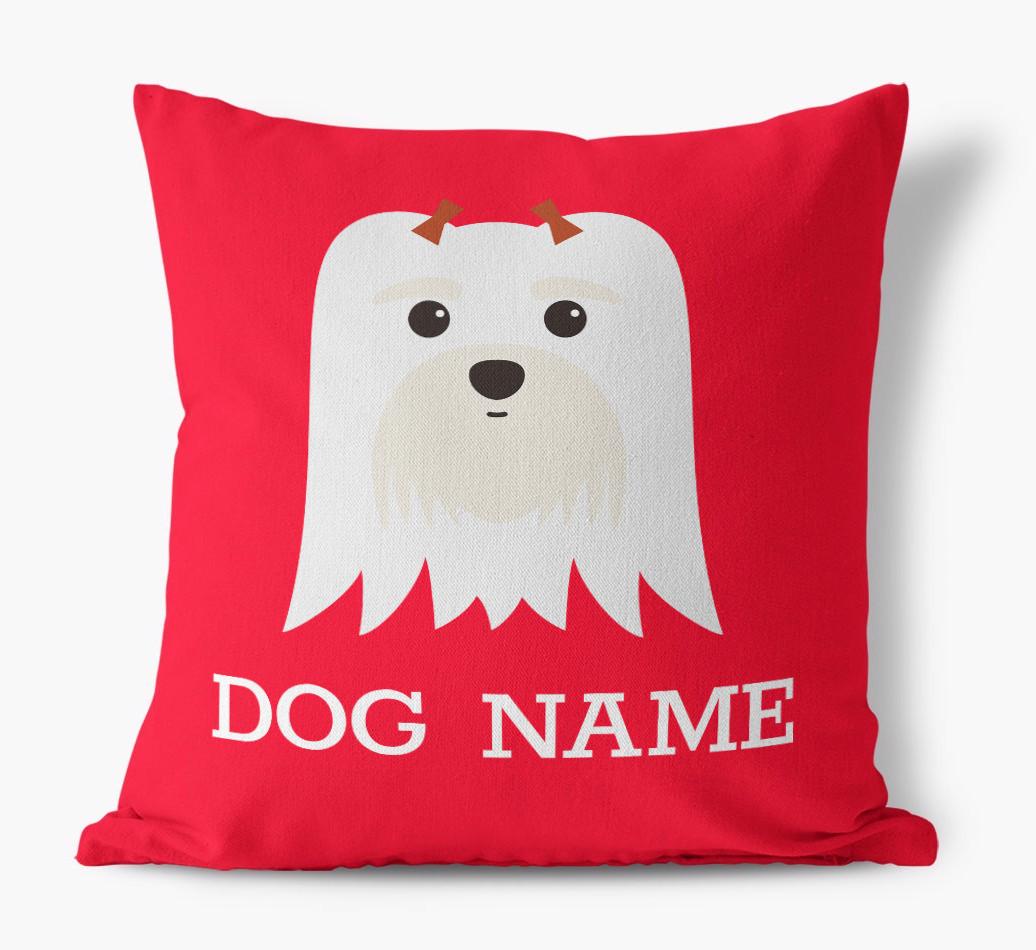 {dogsName}'s Icon: Personalized {breedFullName} Canvas Pillow