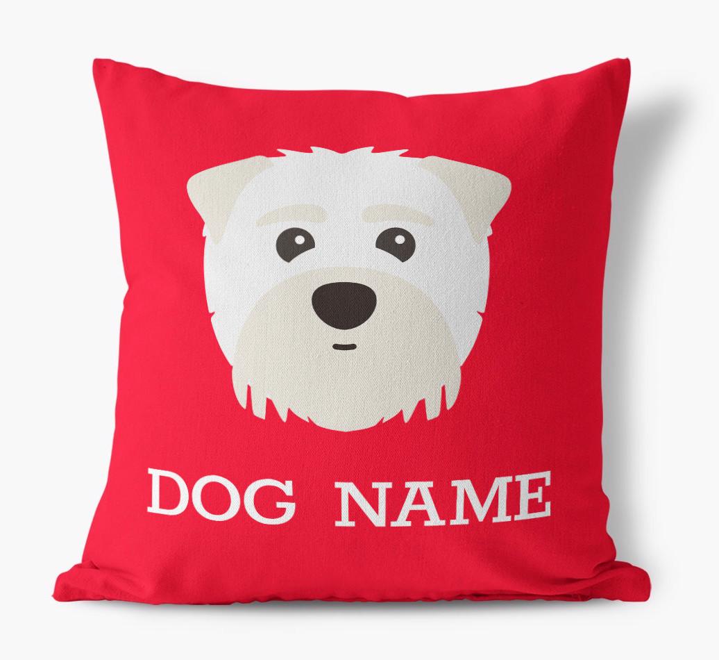 {dogsName}'s Icon: Personalized {breedFullName} Canvas Pillow