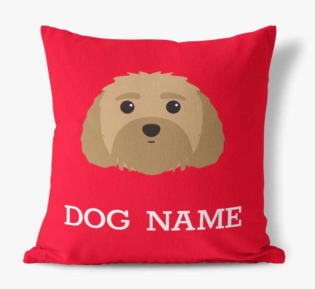 {dogsName}'s Icon: Personalized {breedFullName} Canvas Pillow