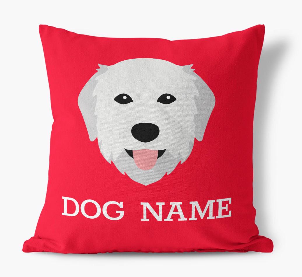 {dogsName}'s Icon: Personalized {breedFullName} Canvas Pillow
