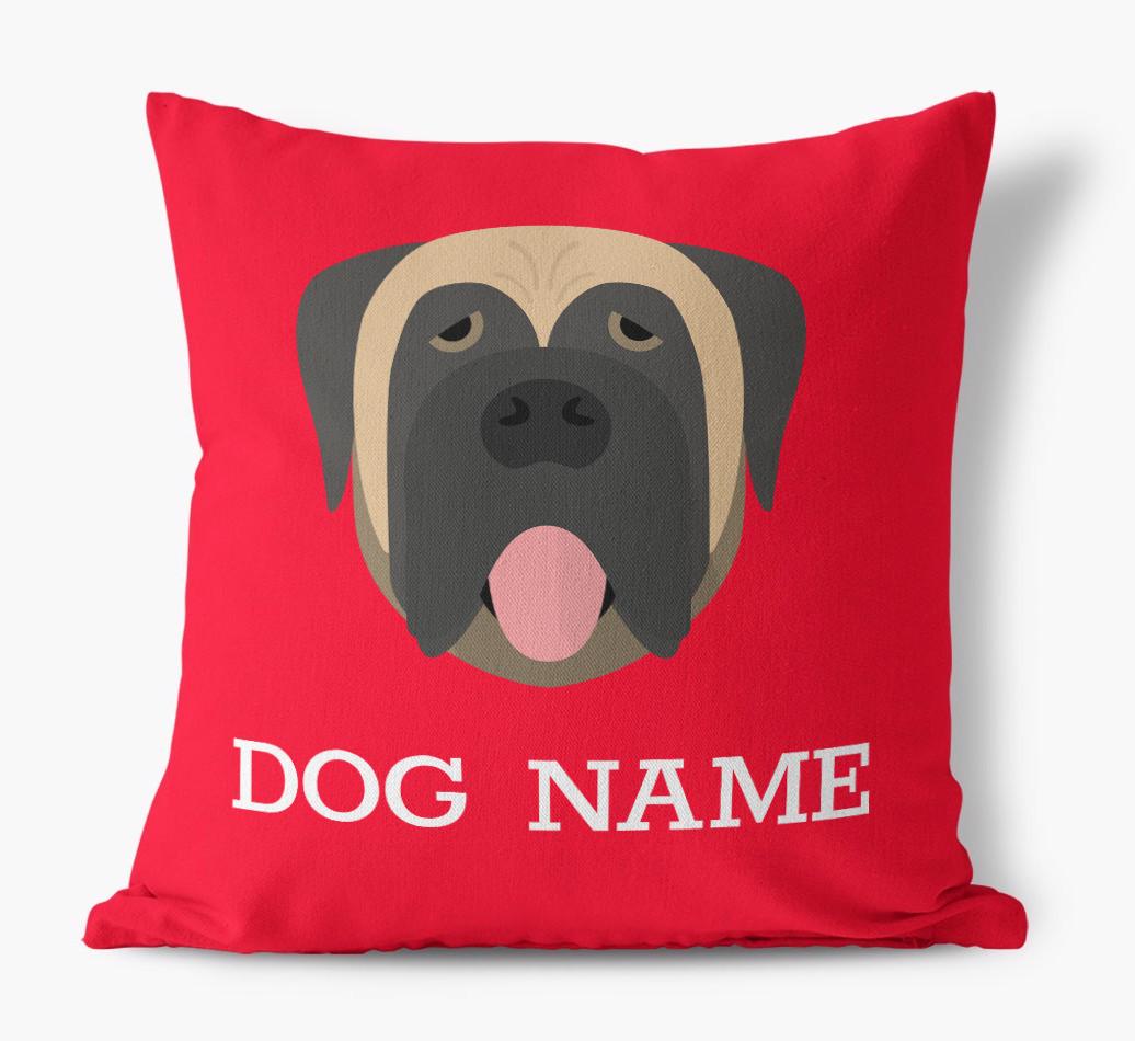{dogsName}'s Icon: Personalized {breedFullName} Canvas Pillow