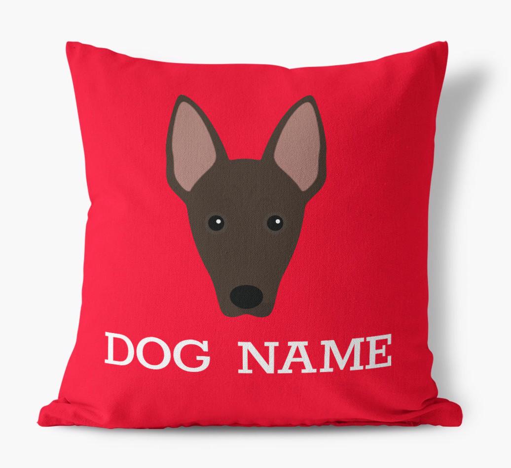 {dogsName}'s Icon: Personalized {breedFullName} Canvas Pillow
