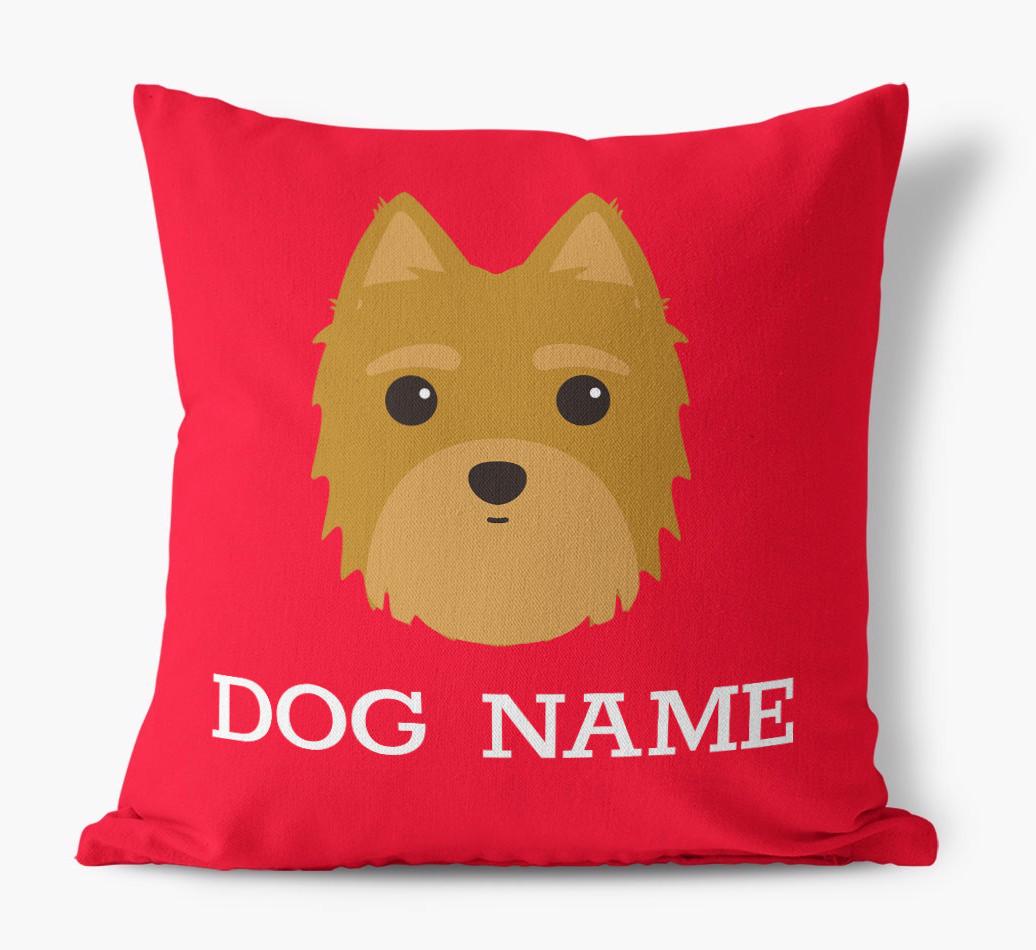 {dogsName}'s Icon: Personalized {breedFullName} Canvas Pillow