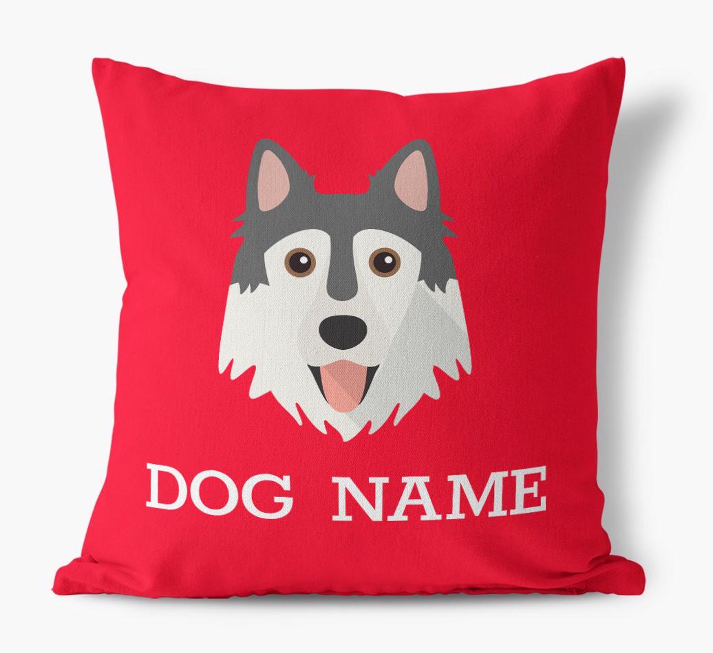{dogsName}'s Icon: Personalized {breedFullName} Canvas Pillow
