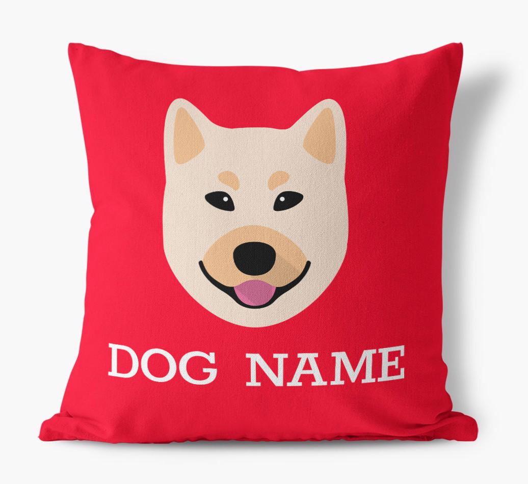 {dogsName}'s Icon: Personalized {breedFullName} Canvas Pillow