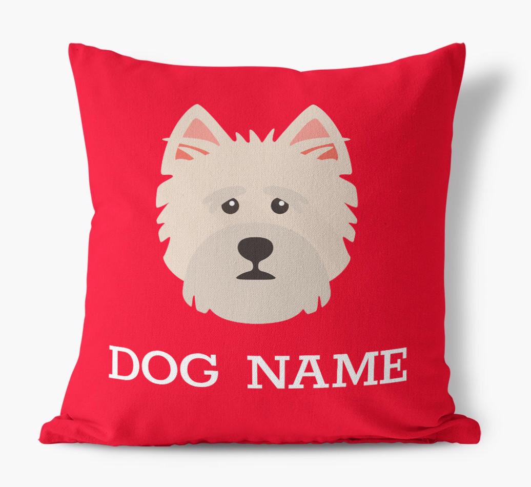 {dogsName}'s Icon: Personalized {breedFullName} Canvas Pillow